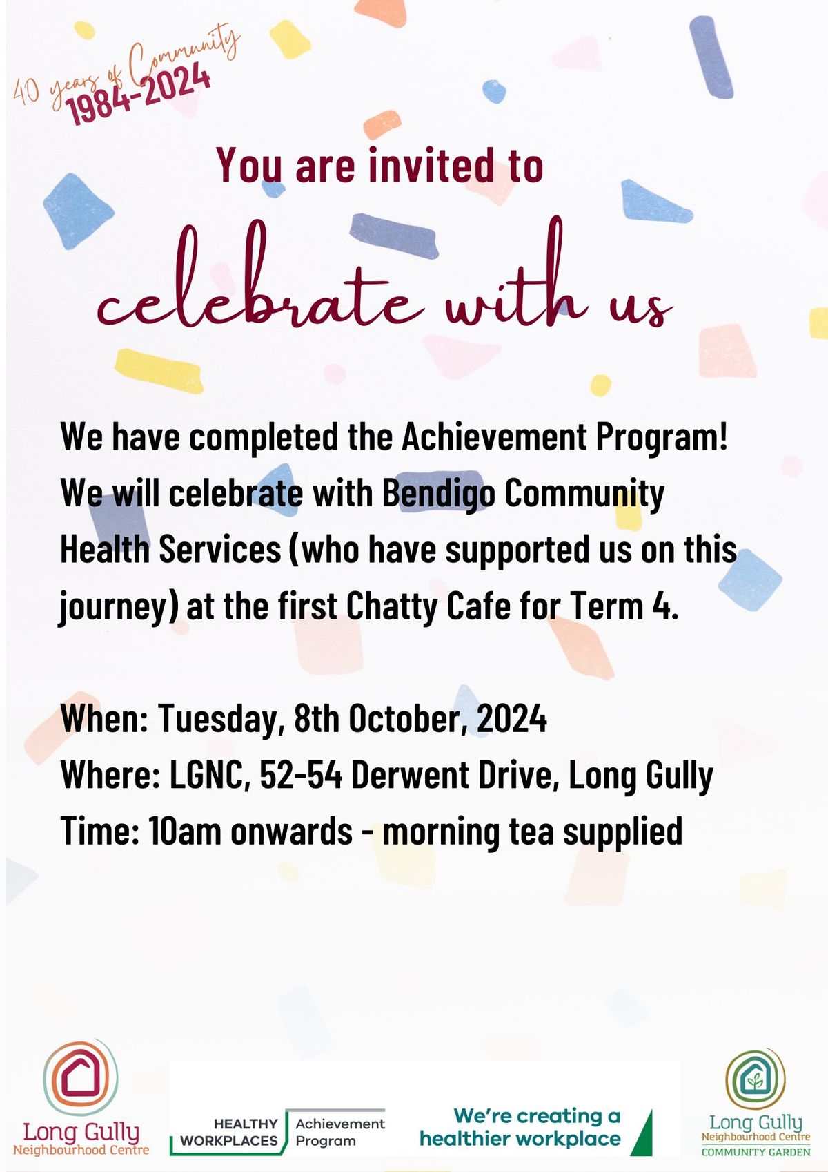 Chatty Cafe - Achievement Program Celebration