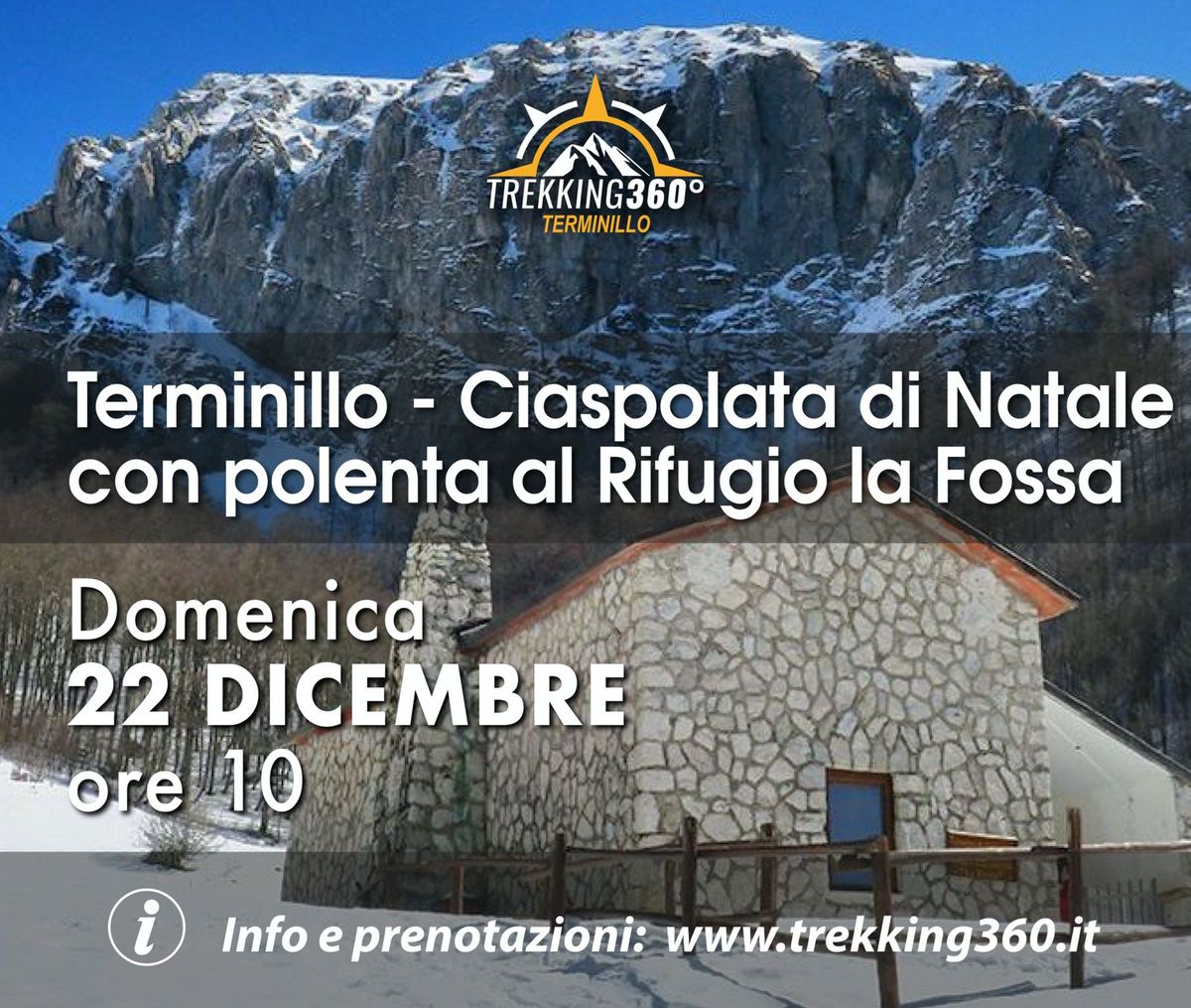 Terminillo, Ciaspolata di Natale con polenta al Rifugio la Fossa