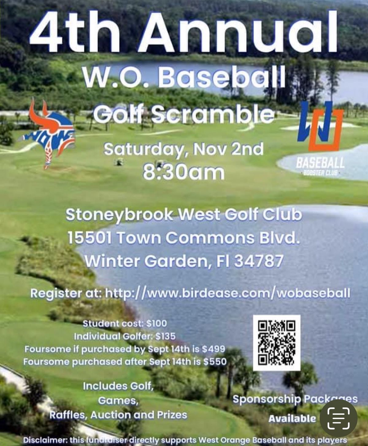 4th Annual W.O. Baseball Golf Scramble 