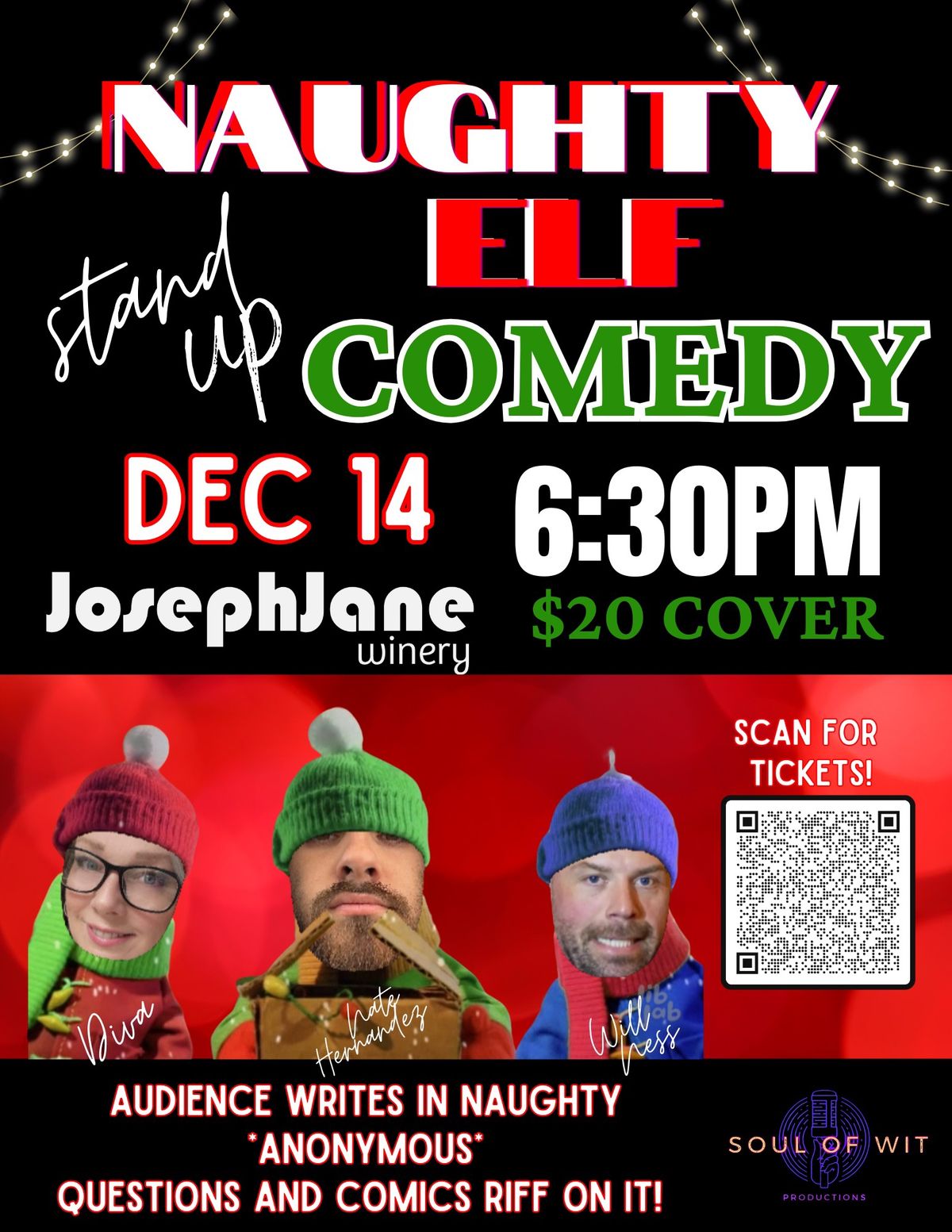 Naughty Elf- A Stand up Comedy Event at Joseph Jane Winery