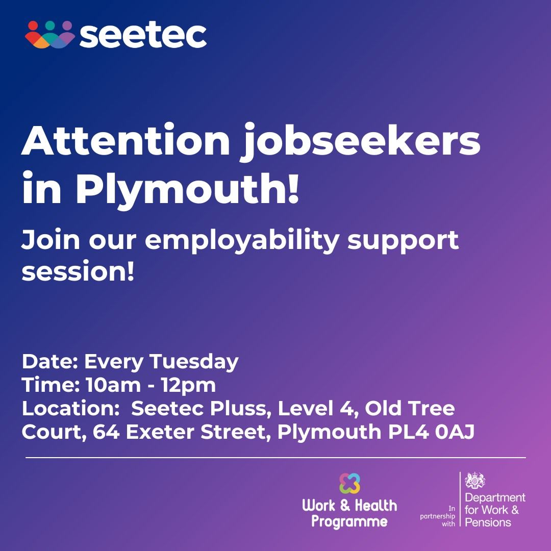 Drop-in employment support in Plymouth!