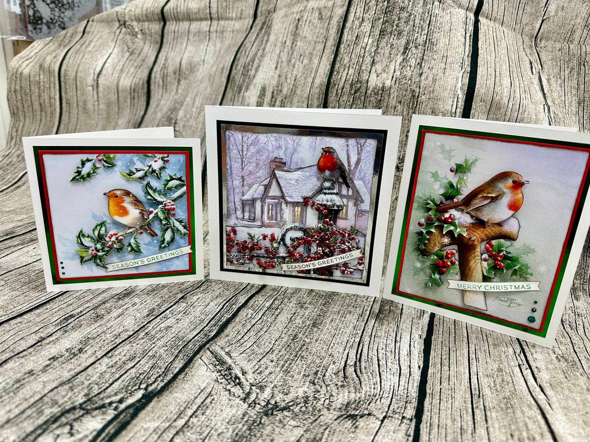 Christmas In July-3D Decoupage Robins-$40