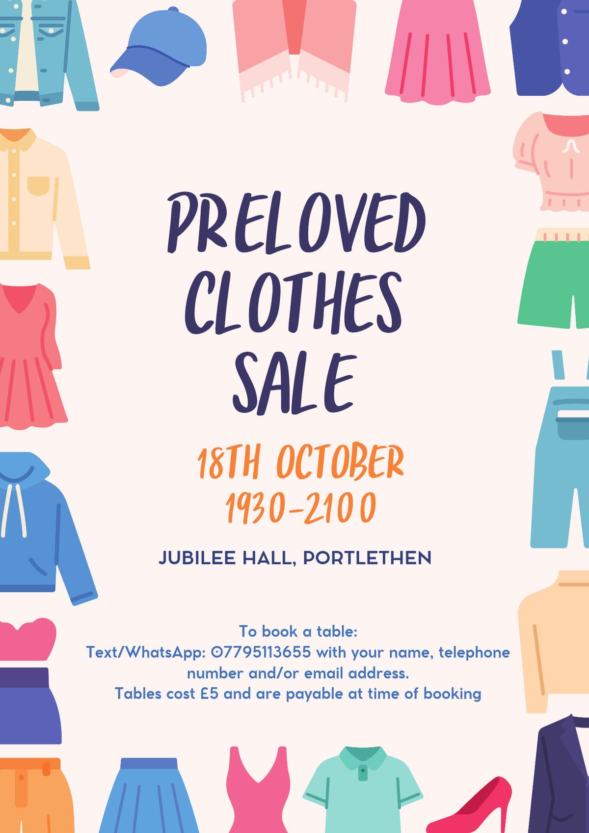 Preloved clothing shopping evening 