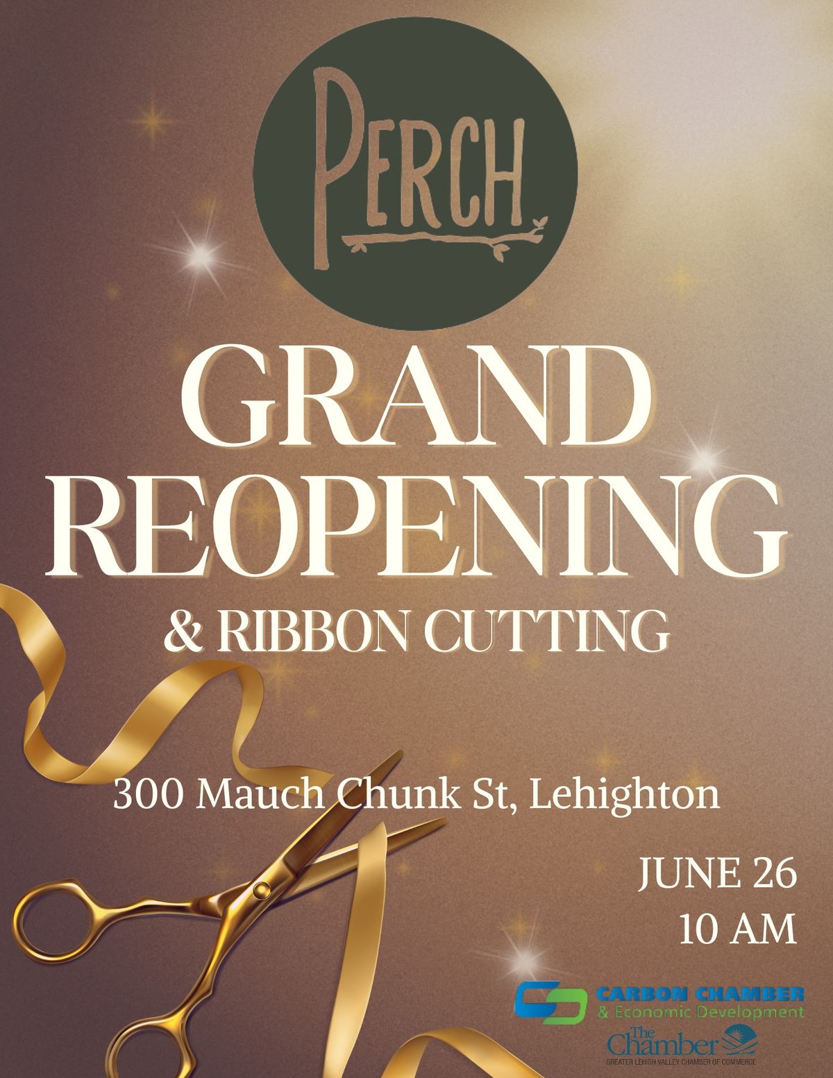 Perch at Jim Thorpe- Grand Reopening & Ribbon Cutting Celebration