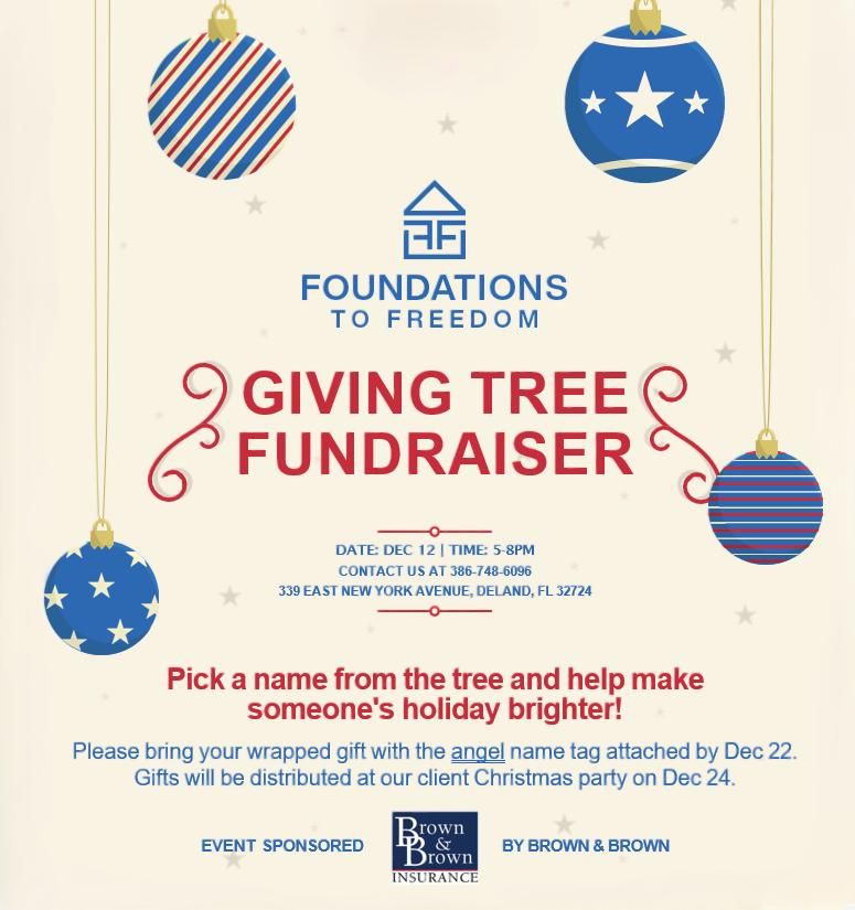 Foundations to Freedom Christmas Giving Tree Fundraiser