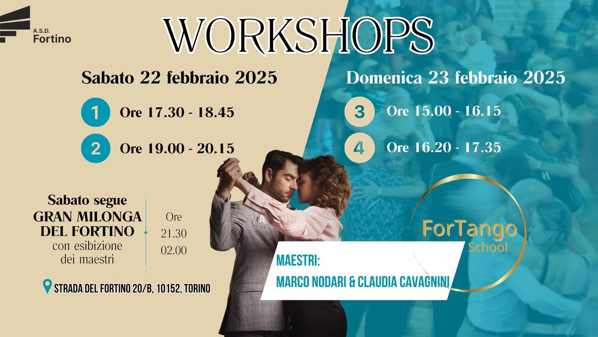 WORKSHOPS CON CLAUDIA CAVAGNINI & MARCO NODARI sabato 22\/02 e domenica 23\/02