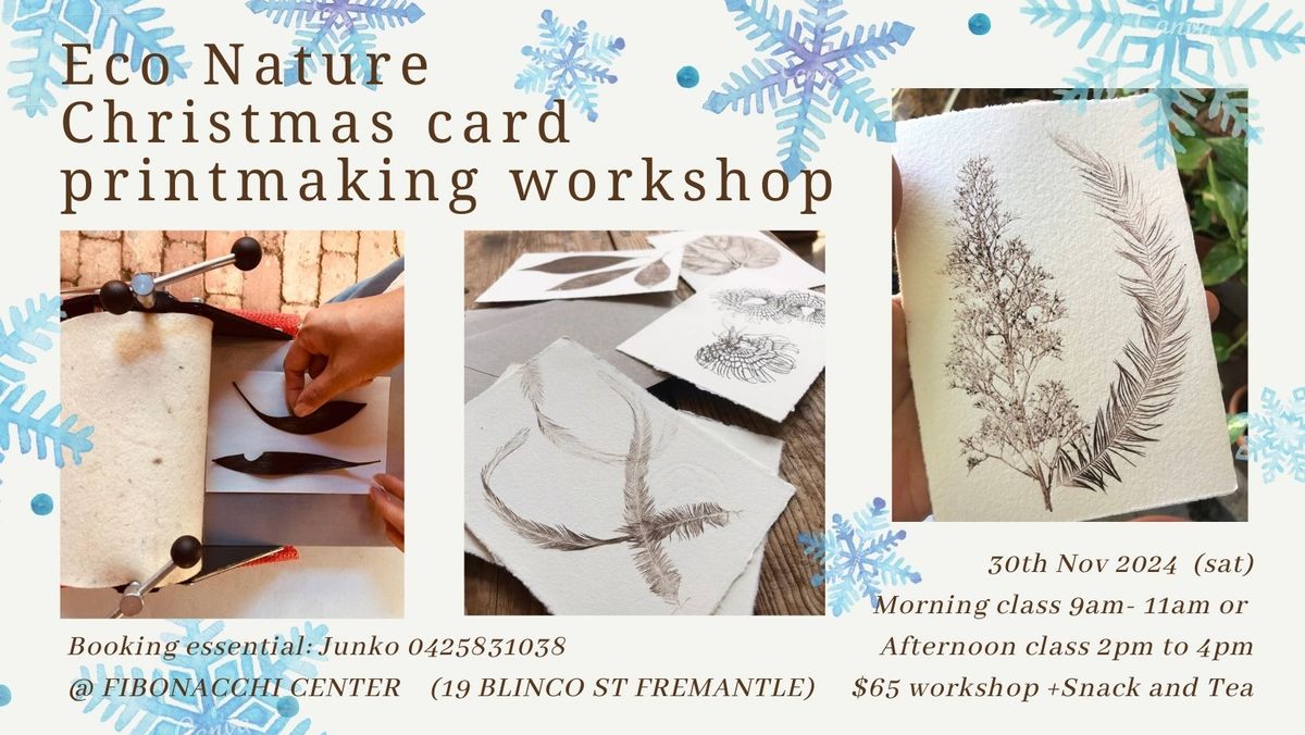 Christmas card printmaking workshop