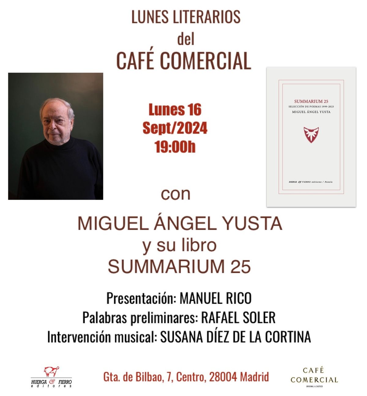 MIGUEL \u00c1NGEL YUSTA en LOS LUNES LITERARIOS DEL CAF\u00c9 COMERCIAL