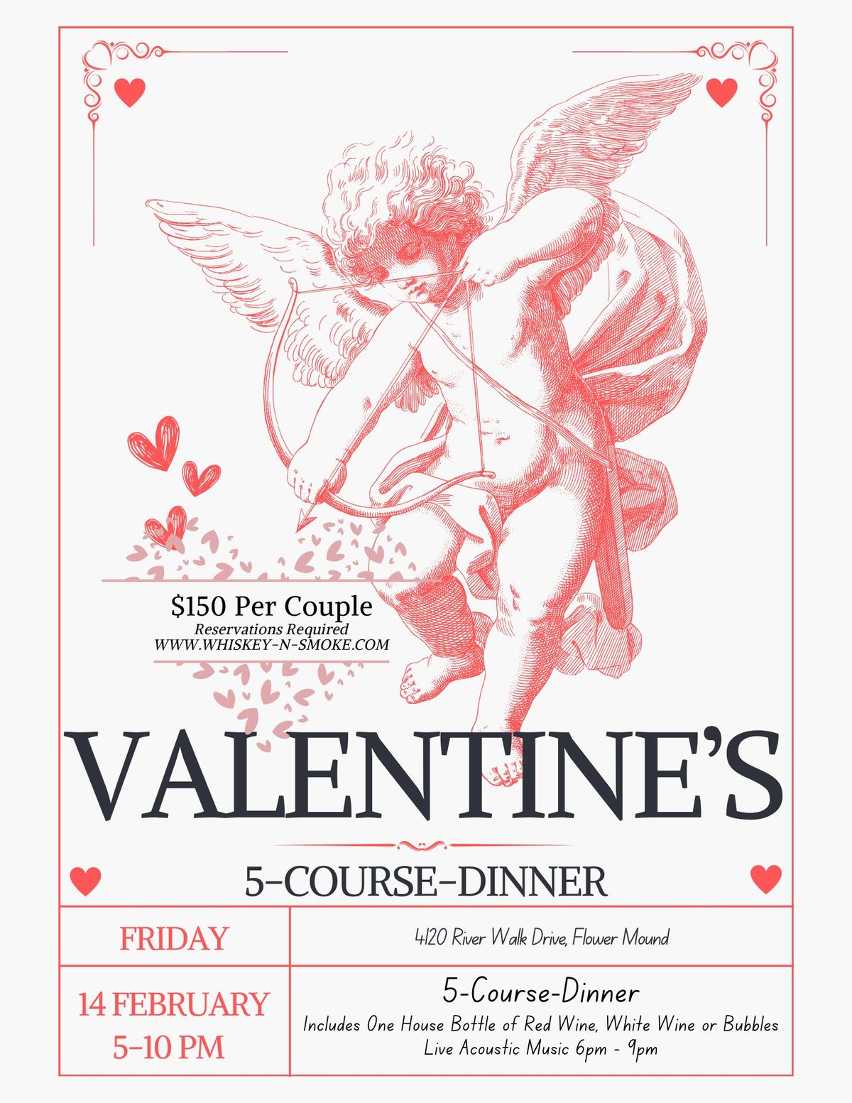 Valentine's Day 5-Course Dinner at Whiskey & Smoke