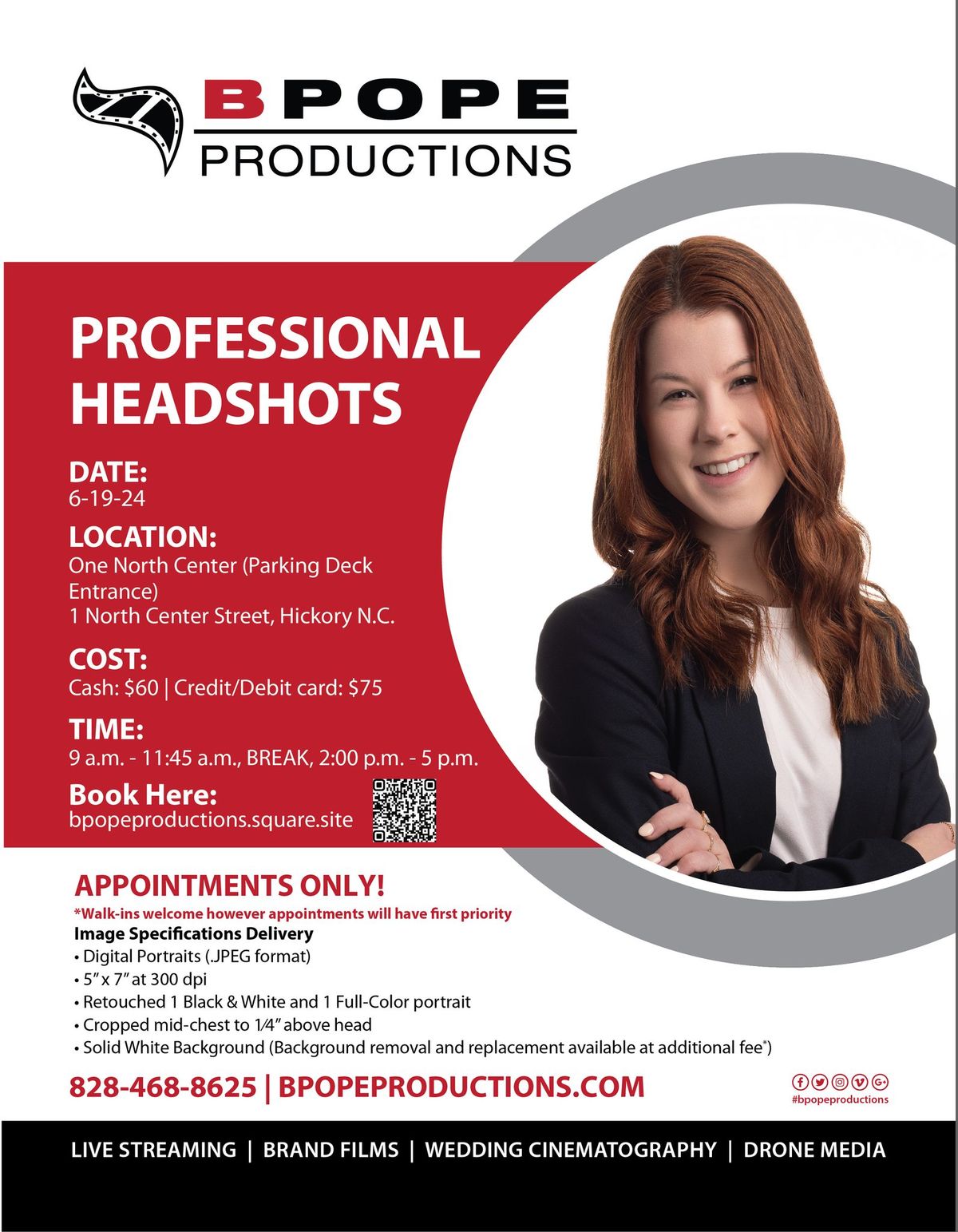 Professional Headshots | Downtown Hickory | June 19th, 2024