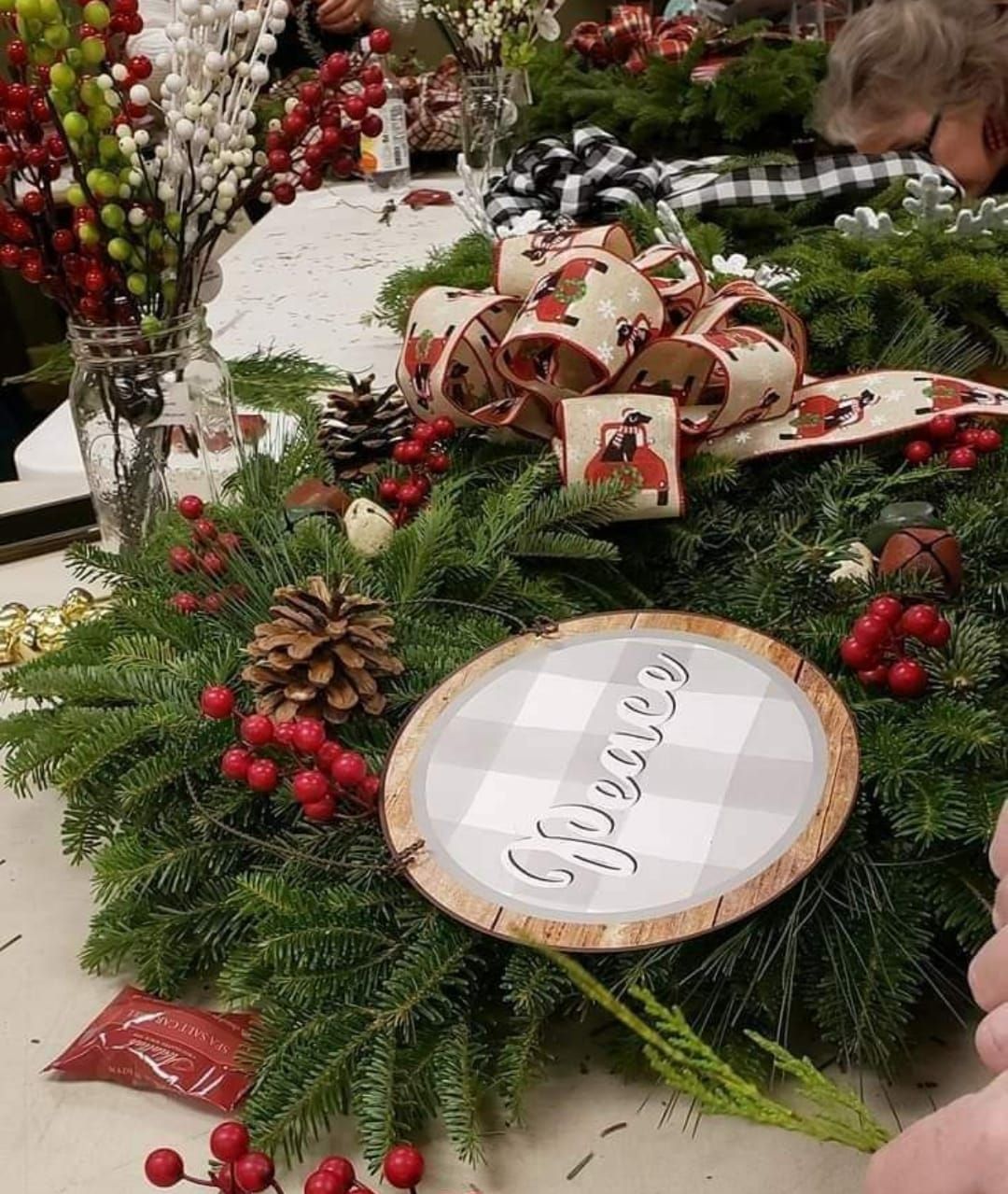 Fresh Evergreen Wreath Decorating Class 