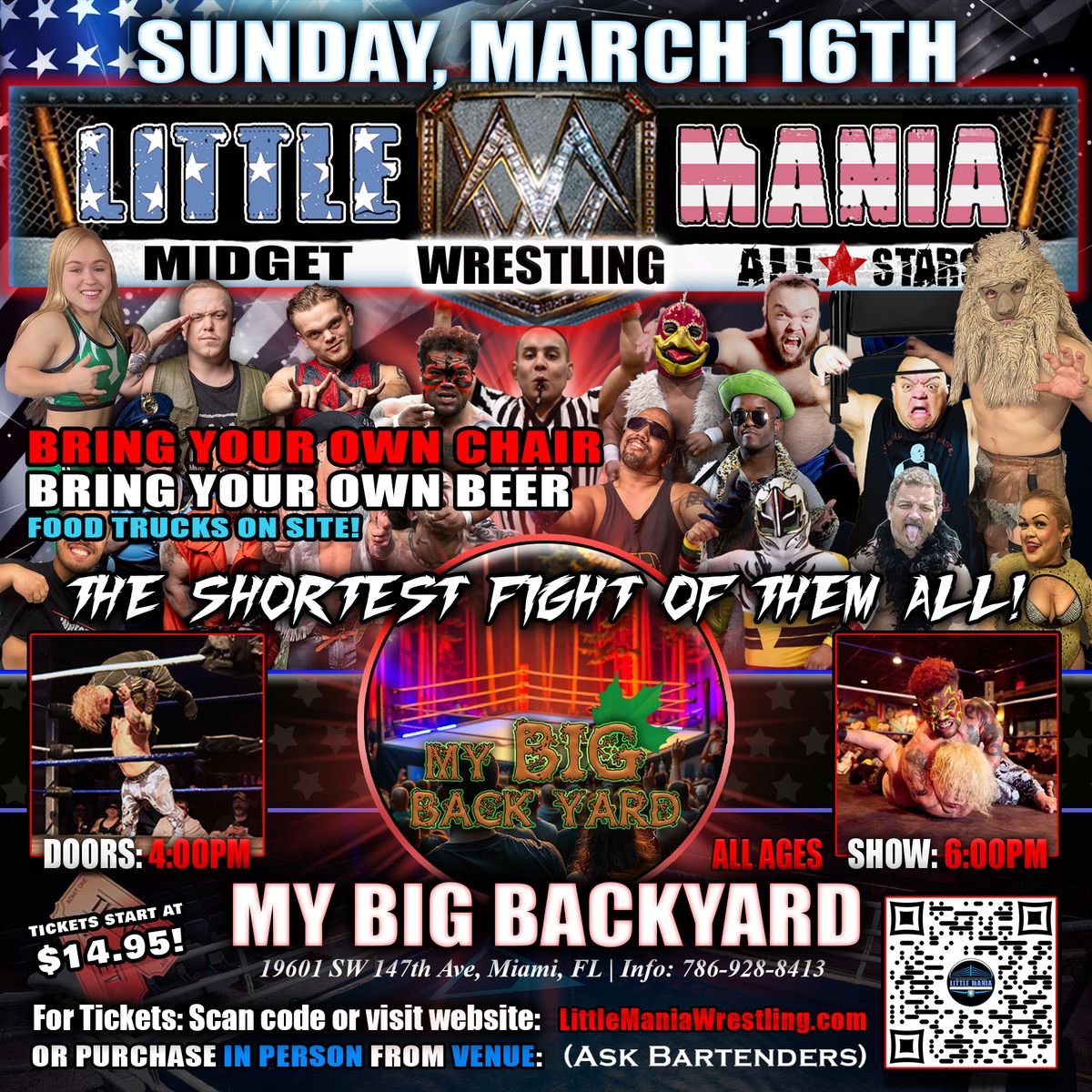 Homestead, FL - Midget Wrestling All * Stars @My Big Backyard "The Shortest Fight of Them All!"