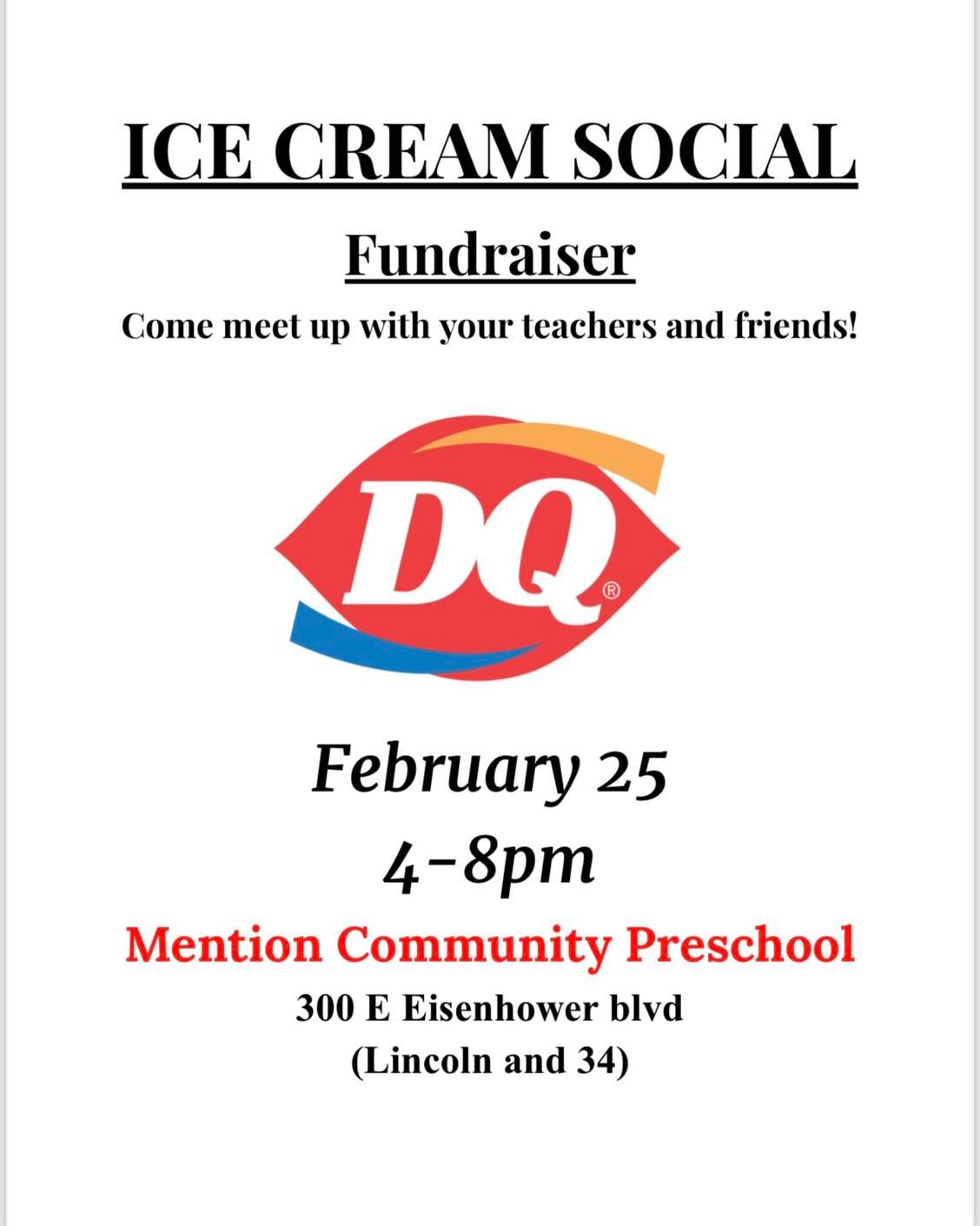 Community Preschool Dairy Queen Fundraiser 