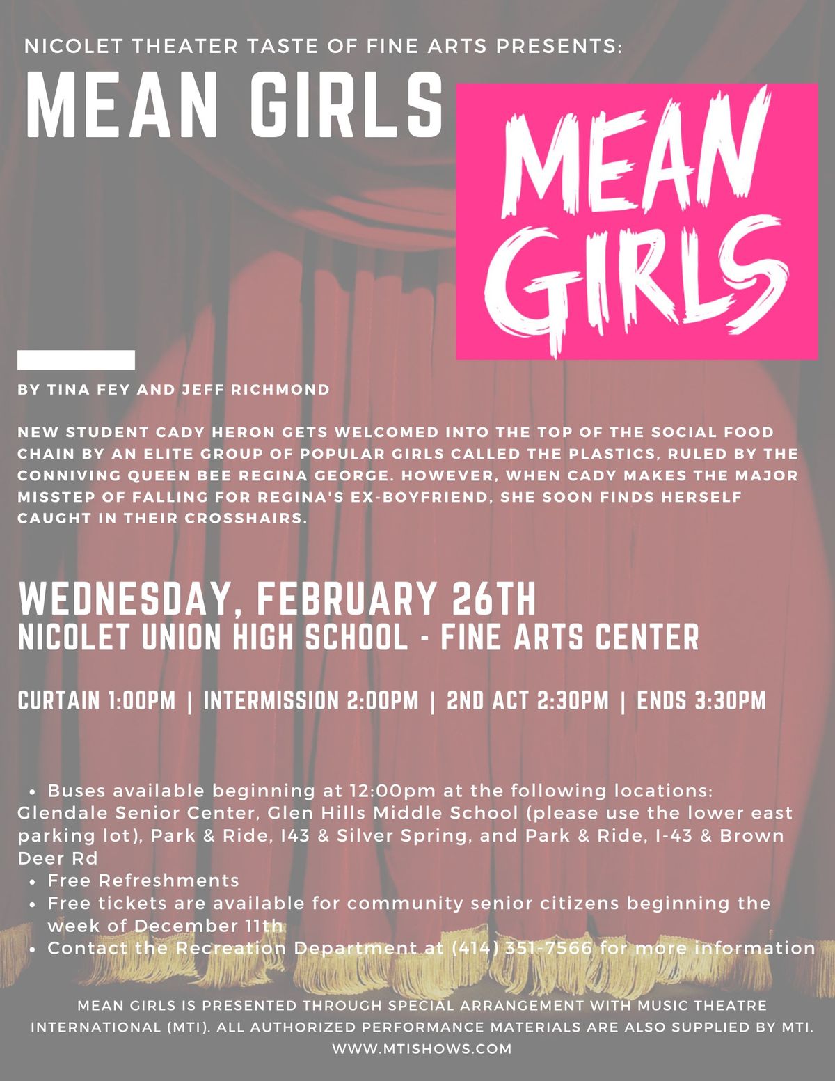 Taste Of Fine Arts Presents Mean Girls - the musical