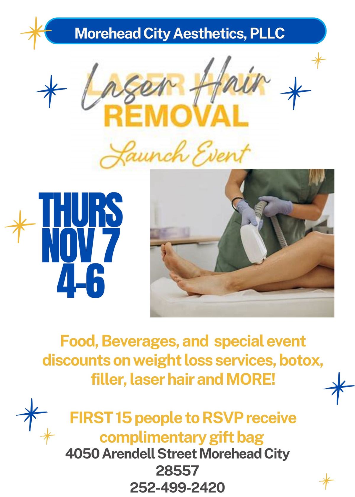 Morehead City Aesthetics Laser Hair Removal Launch Event! 