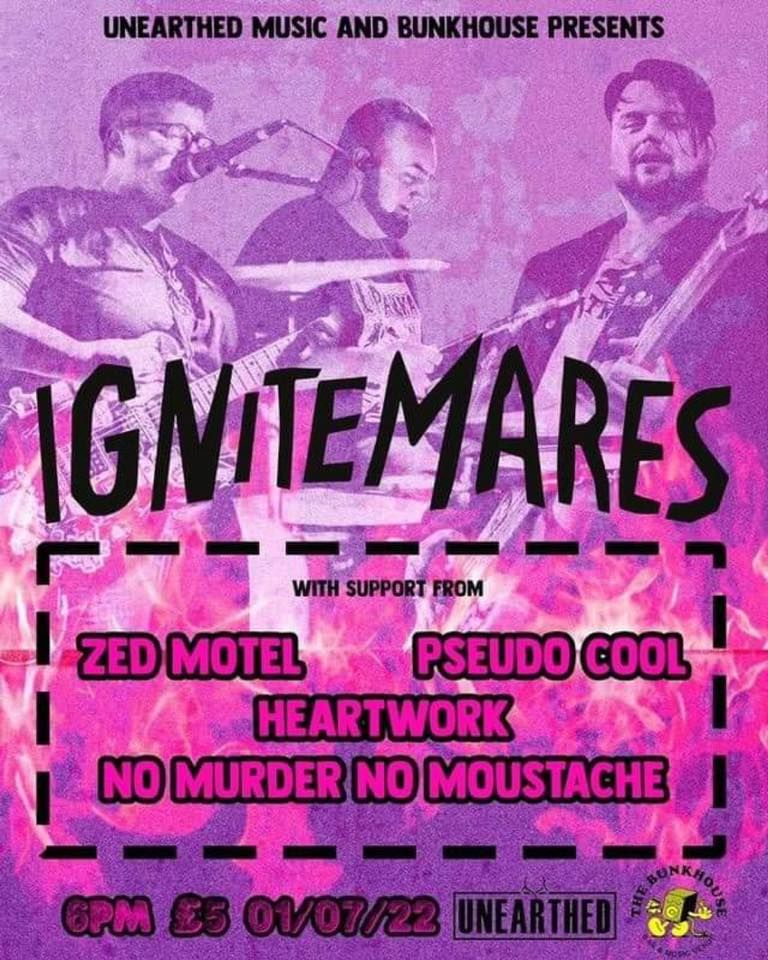 IGNITEMARES, PSEUDO COOL, ZED MOTEL, HEARTWORK & NO MURDER NO MOUSTACHE