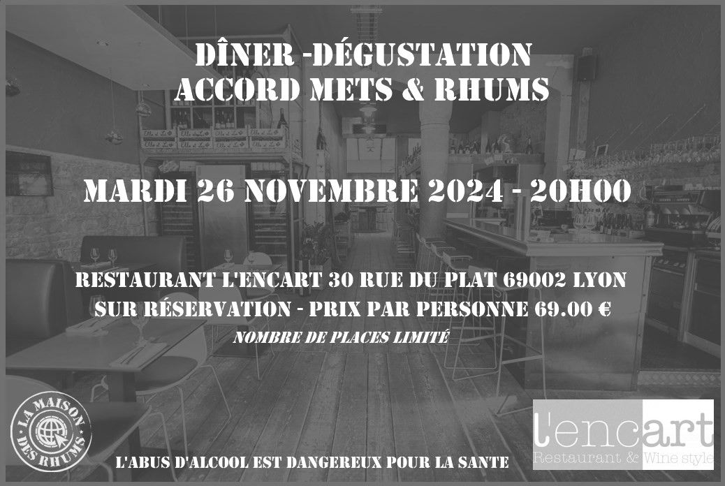 D\u00eener D\u00e9gustation - Mardi 26 Novembre \u00e0 20h00 !