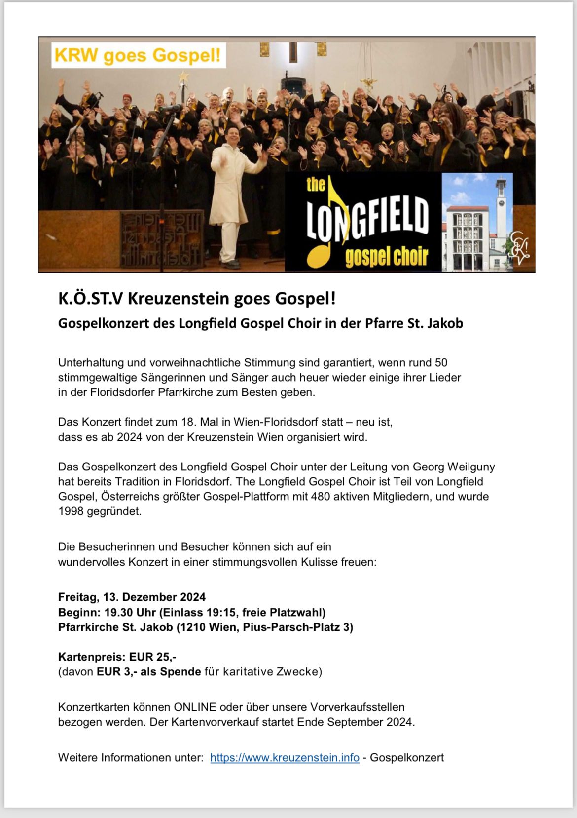 THE LONGFIELD GOSPEL CHOIR @ Pfarrkirche Floridsdorf (Konzert)