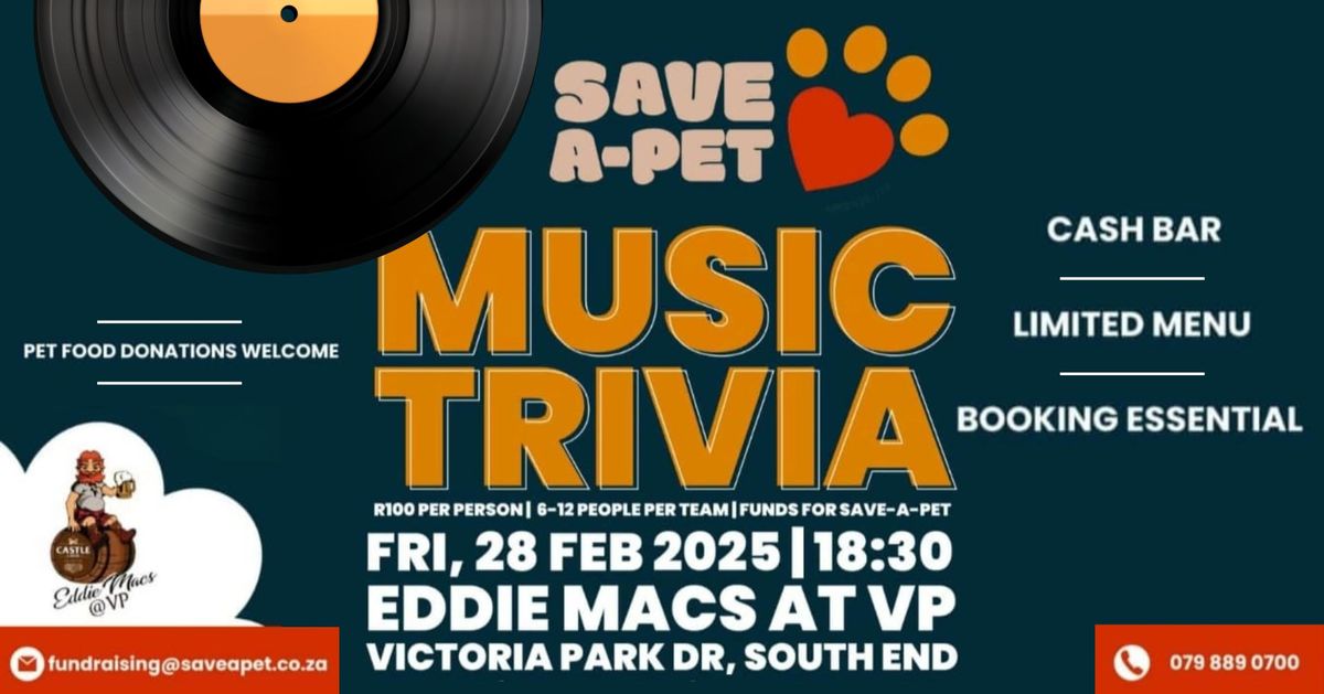 Save-A-Pet Music Trivia Fundraiser