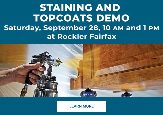 Staining & Topcoats Demo at Rockler in Fairfax