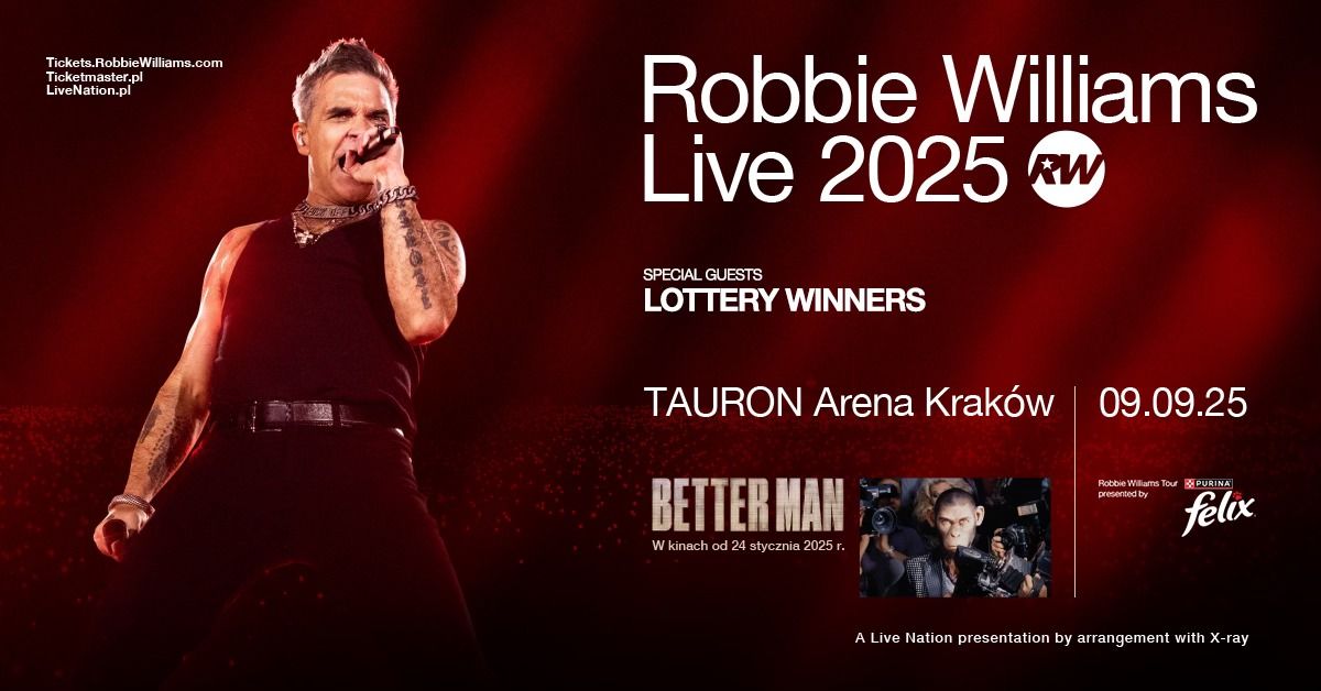 ROBBIE WILLIAMS LIVE 2025 - Official Event - 9.09.2025 \u2013 TAURON Arena Krak\u00f3w