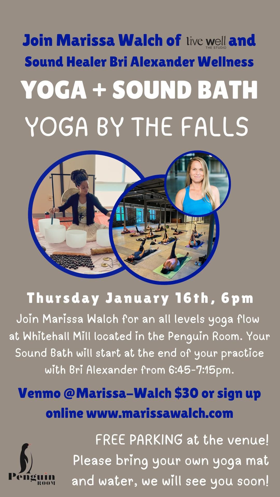 Yoga by the Falls with Marissa Walch + Sound Bath with Bri Alexander Wellness