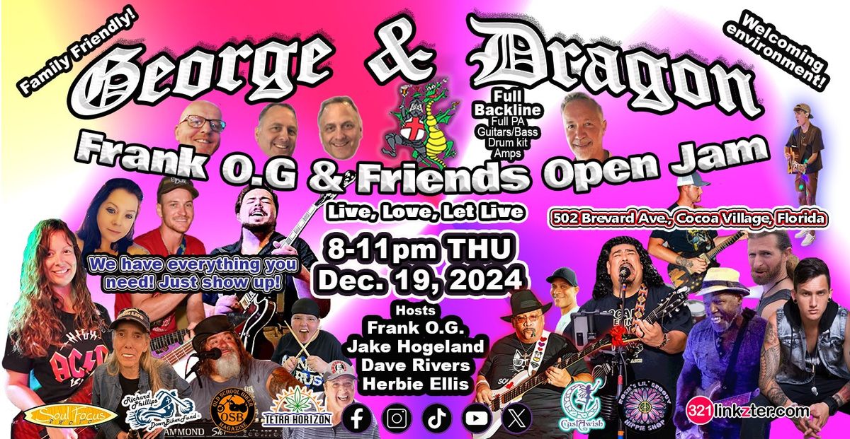 OPEN JAM\/GEORGE & DRAGON, hosted by Frank O.G. & Friends  - THU, Dec. 19, 2024