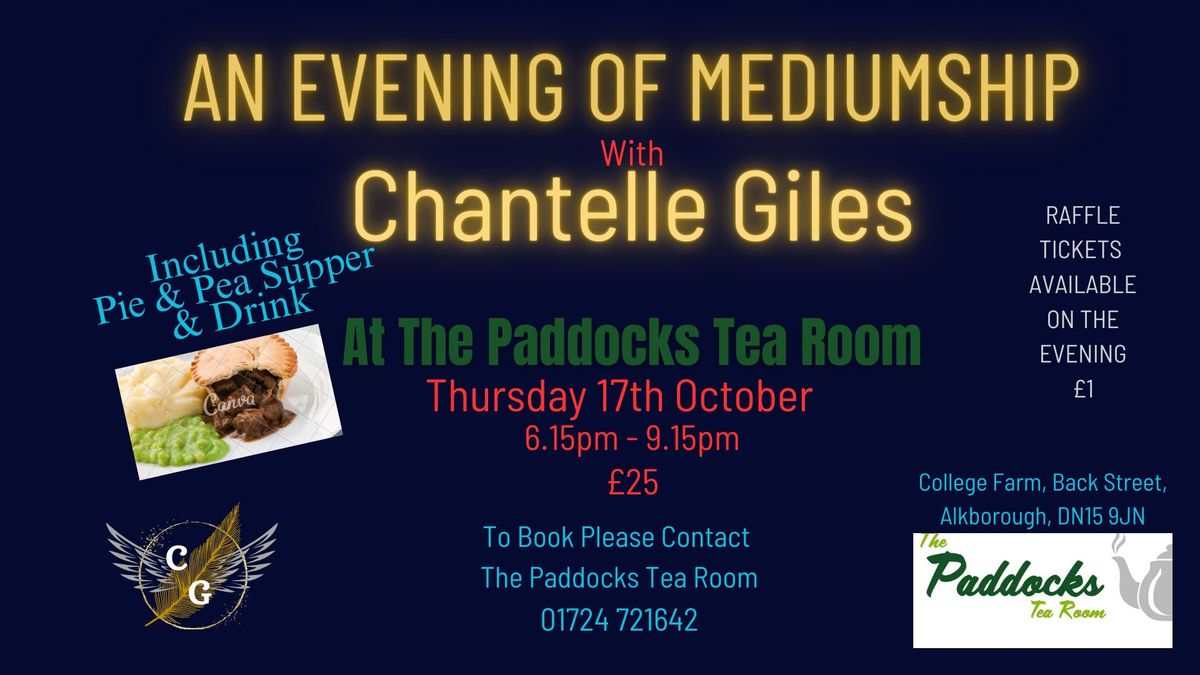 An Evening Of Mediumship, with Chantelle Giles, including Pie & Pea Supper 