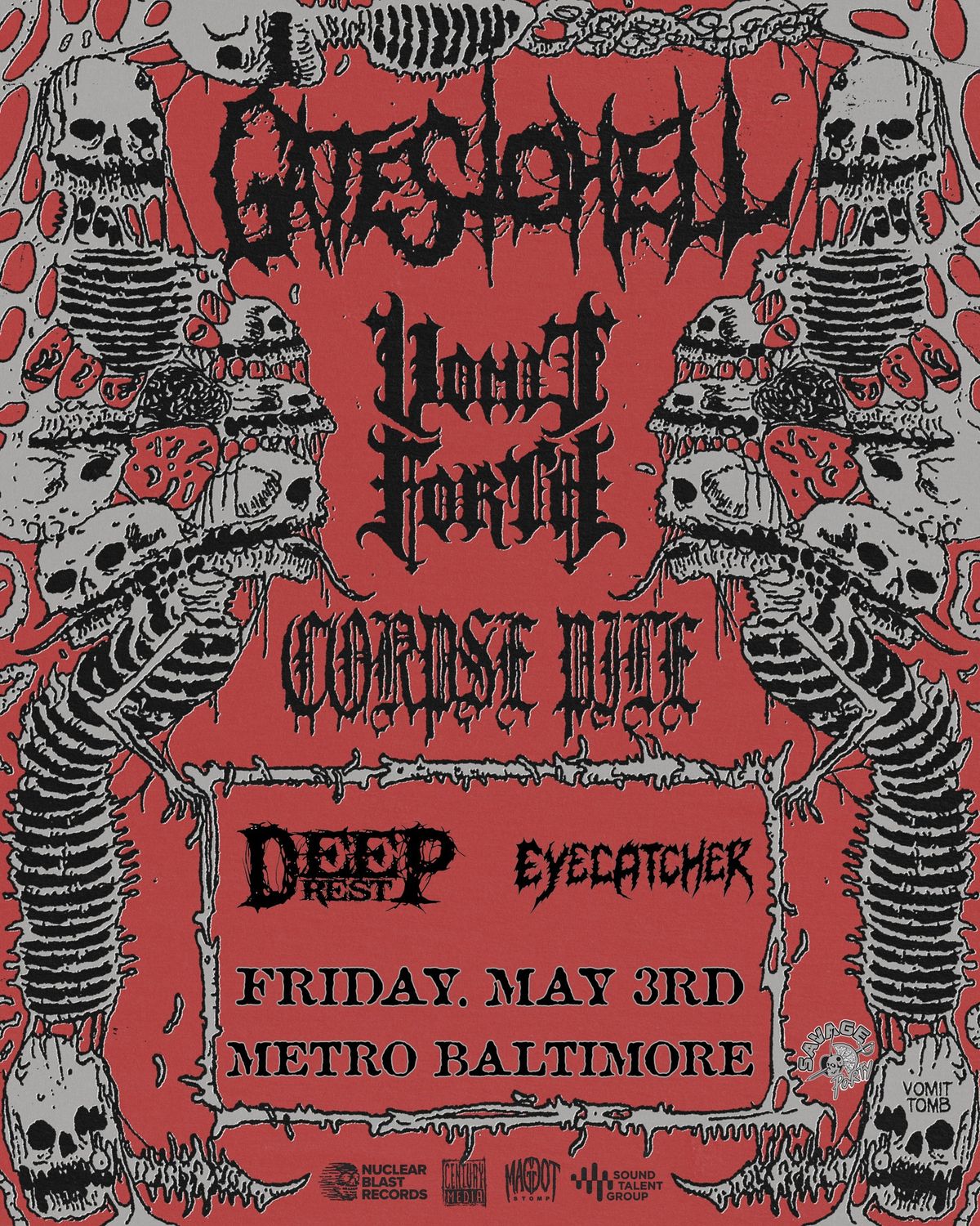 GATES TO HELL w\/ Vomit Forth, Corpse Pile, Deep Rest and Eyecatcher @ Metro Baltimore 