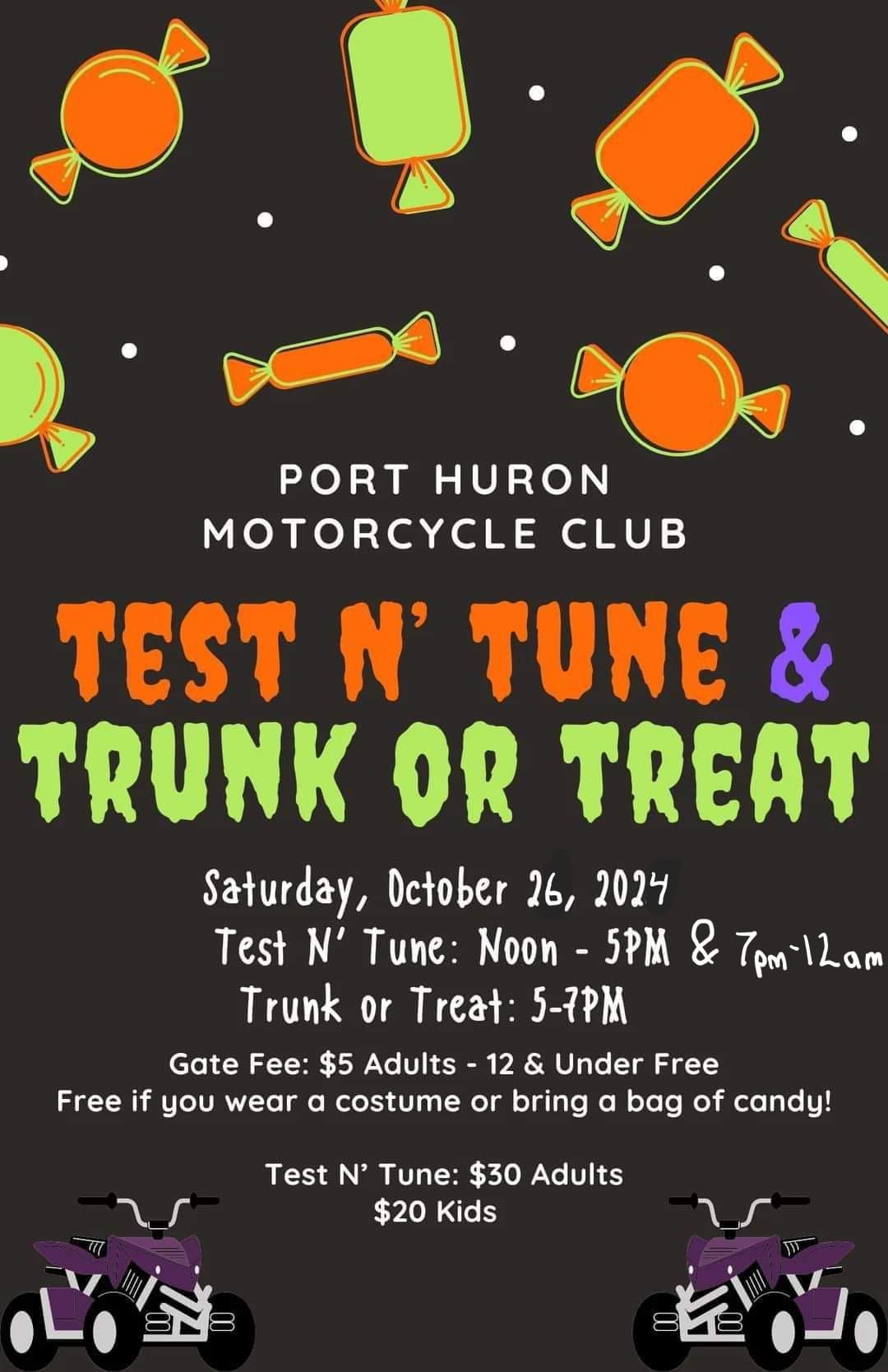 PHMC 300ft Dirt drags Test-N-Tune and Trunk or Treat 