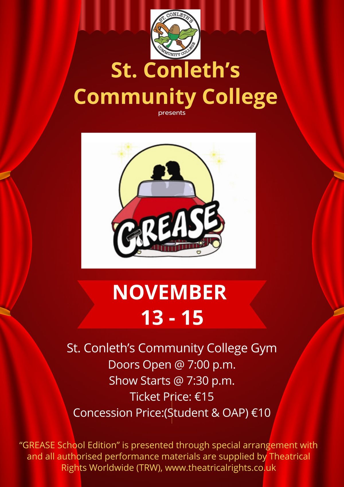 St. Conleth's Community College Musical - "Grease" 