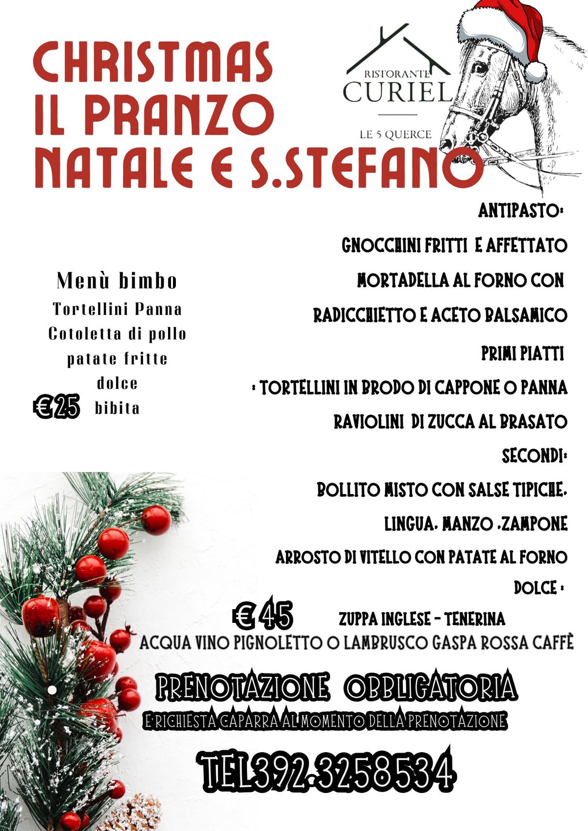 Pranzo tradizionale Natale e S Stefano