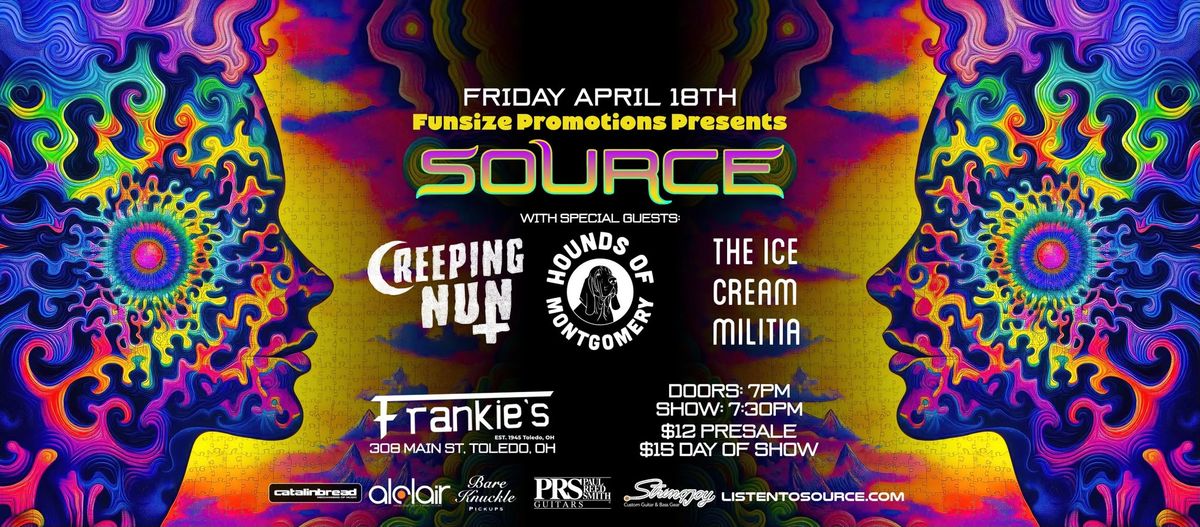 Source returns to Frankies wsg\/ Creeping Nun, Hounds of Montgomery, & The Ice Cream Militia 4\/18\/25