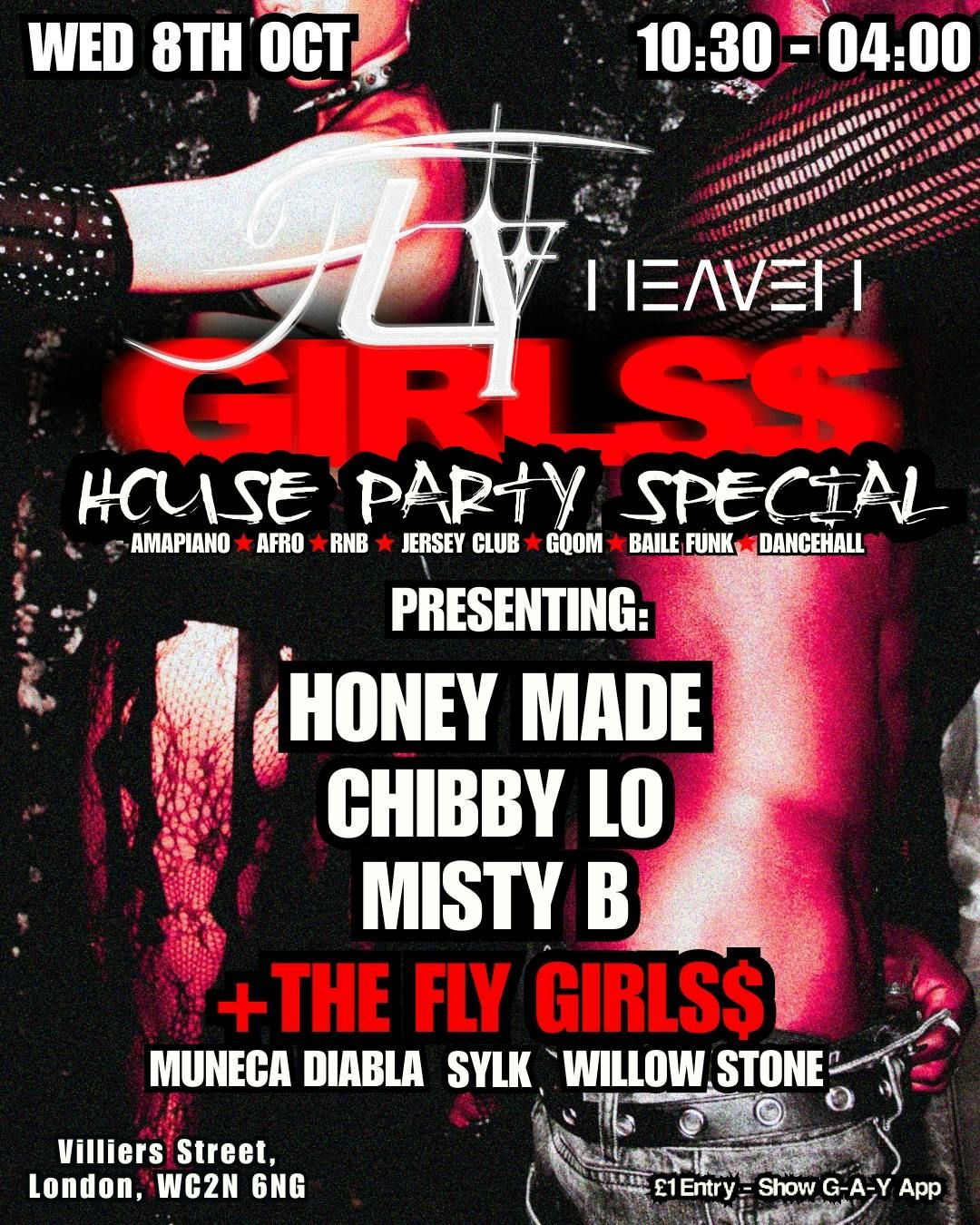 FLY GIRLS$ HEAVEN LONDON OCT 8TH - RNB, AMAPIANO, JERSEY CLUB, AFROBEATS, DANCEHALL 