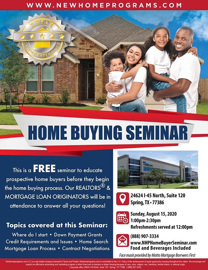 FREE Home Buying Seminar, NewHomePrograms.com Corporate Office, Spring ...