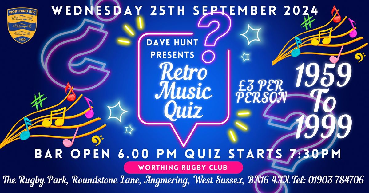 WRFC Retro Music Quiz with Dave Hunt