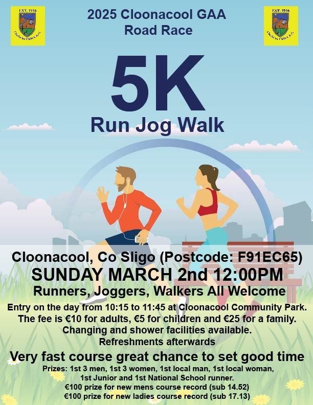 Cloonacool GAA 5K Run Walk Jog