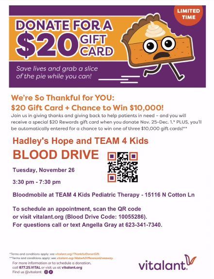 Blood Drive: Hadley's Hope and TEAM 4 Kids