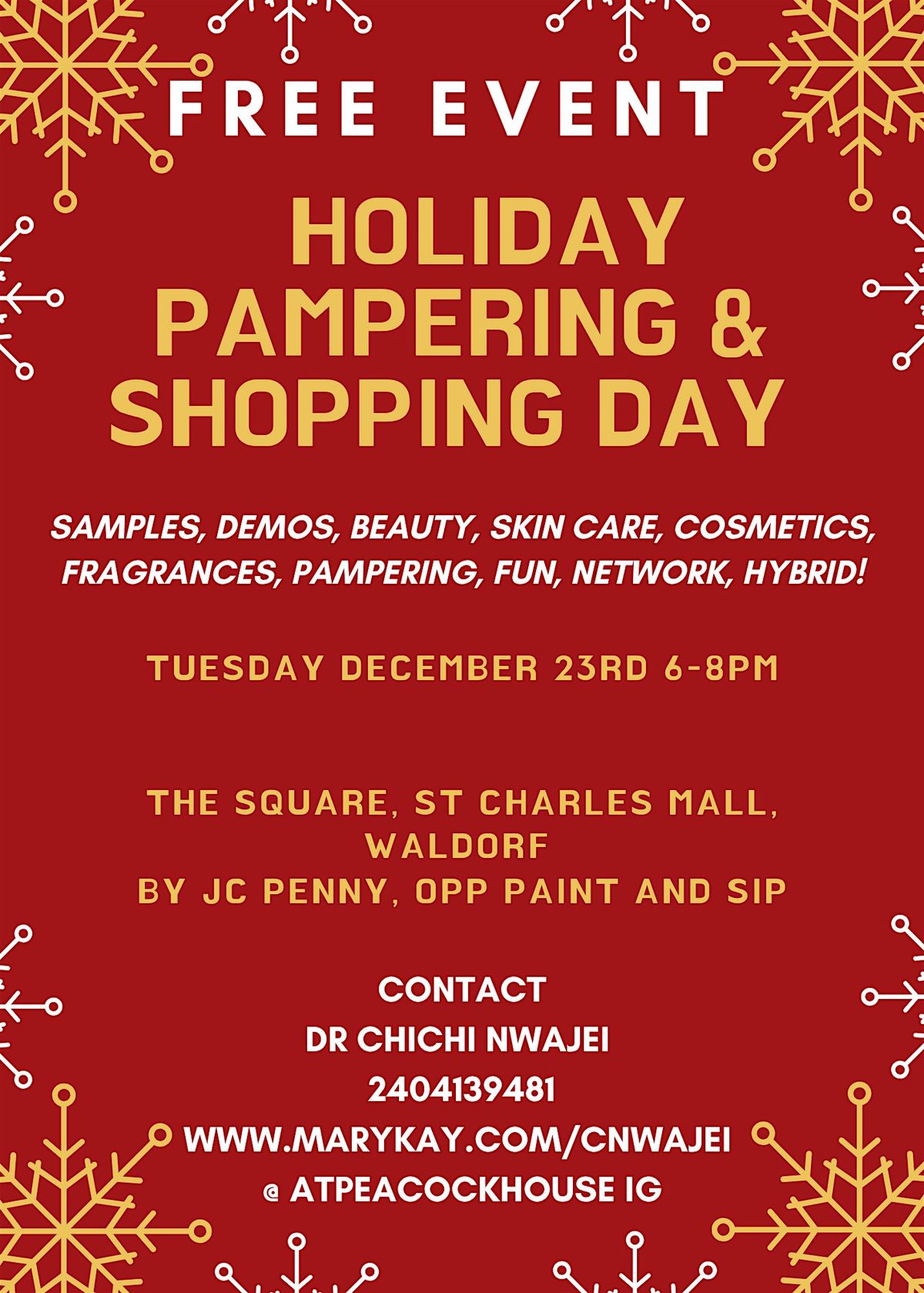 HOLIDAY PAMPERING AND SHOPPING DAY