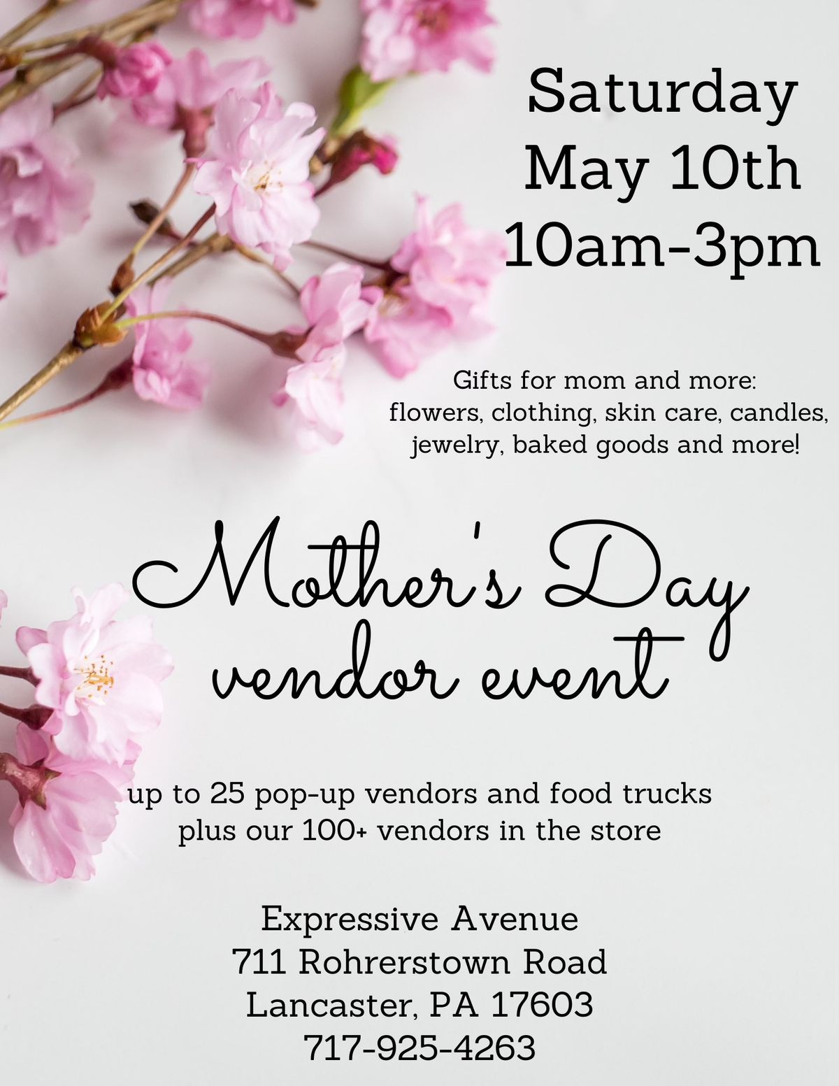 Mother's Day weekend vendor event