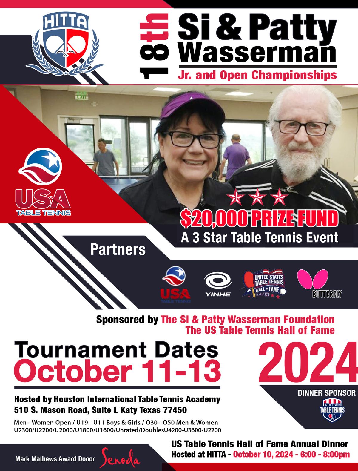 2024 Si & Patty Wasserman Jr. and Open Table Tennis Championships