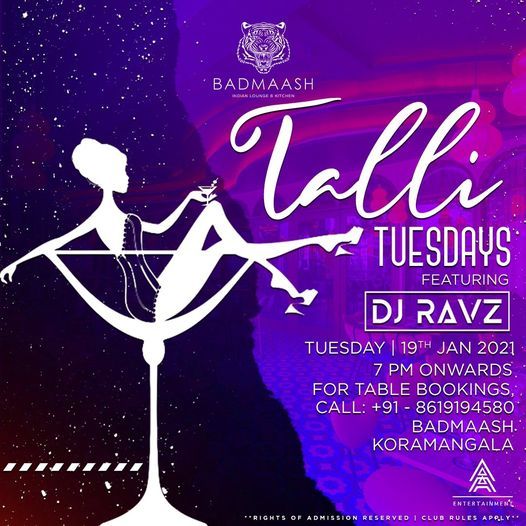 Talli Tuesday Bollywood party at Badmaash Lounge Koramangla with DJ Ravz