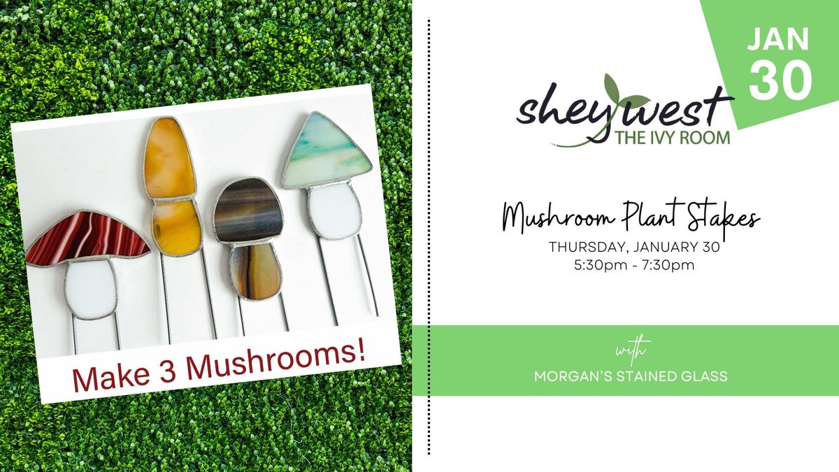 Stained Glass Mushroom Plant Stakes (Make Three!) 