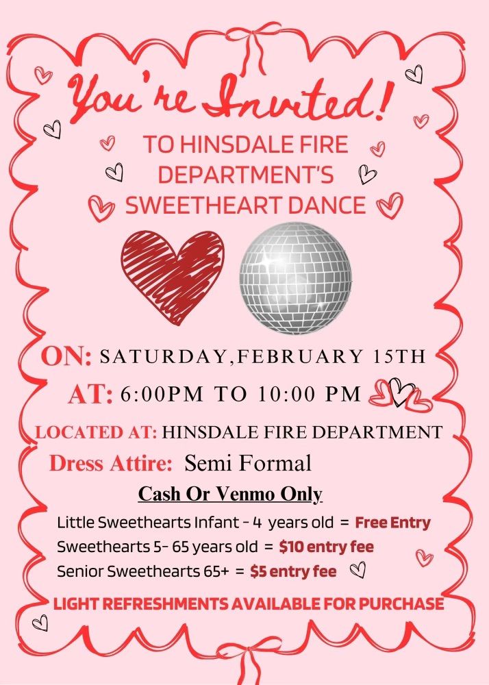 Hinsdale Fire Department Sweetheart Dance Fundraiser