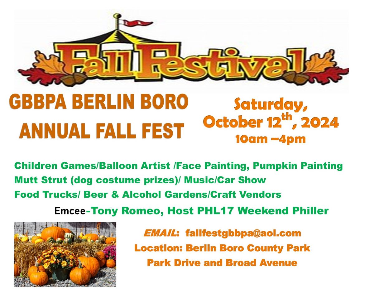 GBBPA BERLIN BORO FALL FESTIVAL