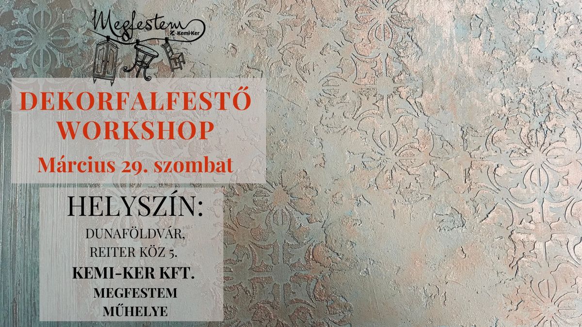 Dekorfal workshop - rusztikus, ut\u00f3sz\u00ednez\u00e9ssel, f\u00e9mes hat\u00e1sokkal, stencilekkel