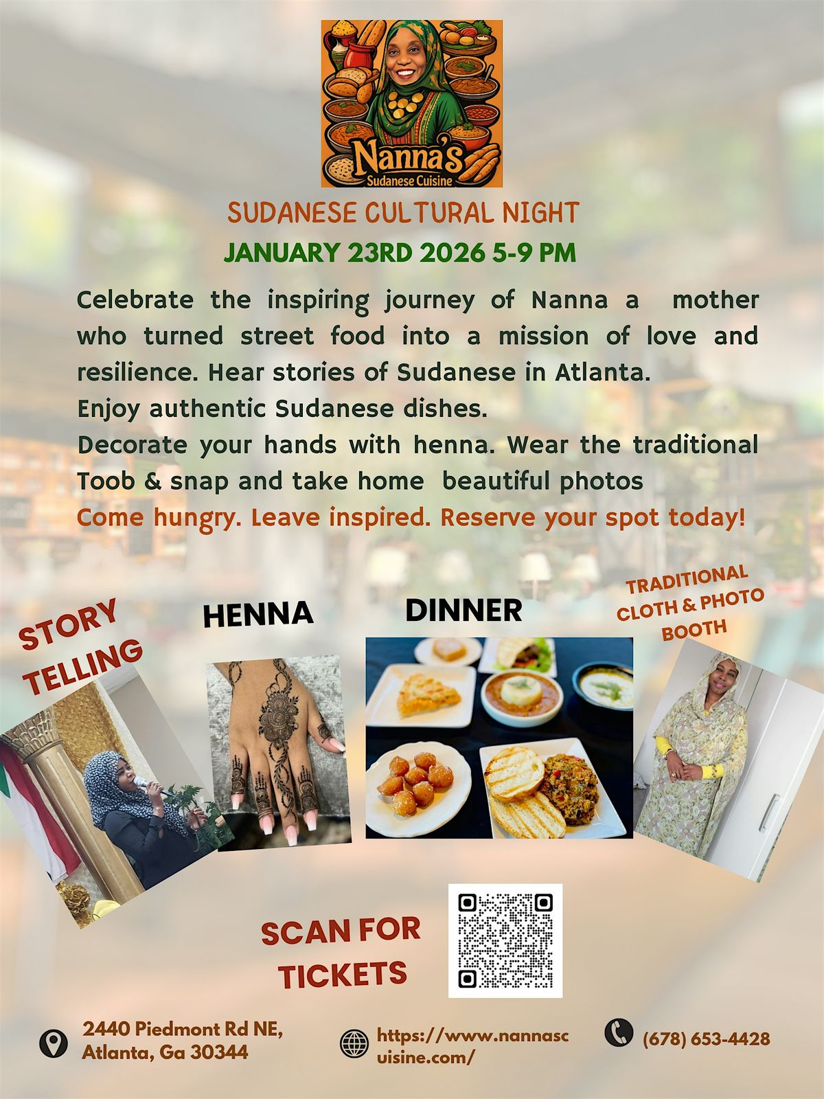 Nanna's Sudanese Cuisine Cultural and Story Telling Night