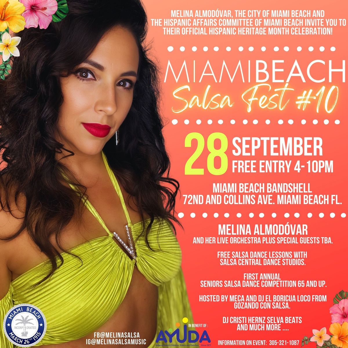 Miami Beach Salsa Fest #10 - with Melina Almod\u00f3var and her Salsa Orchestra 