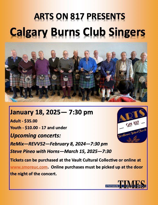 Celebrate Robbie Burns Day with the Calgary Burns Club Singers & Guests!  