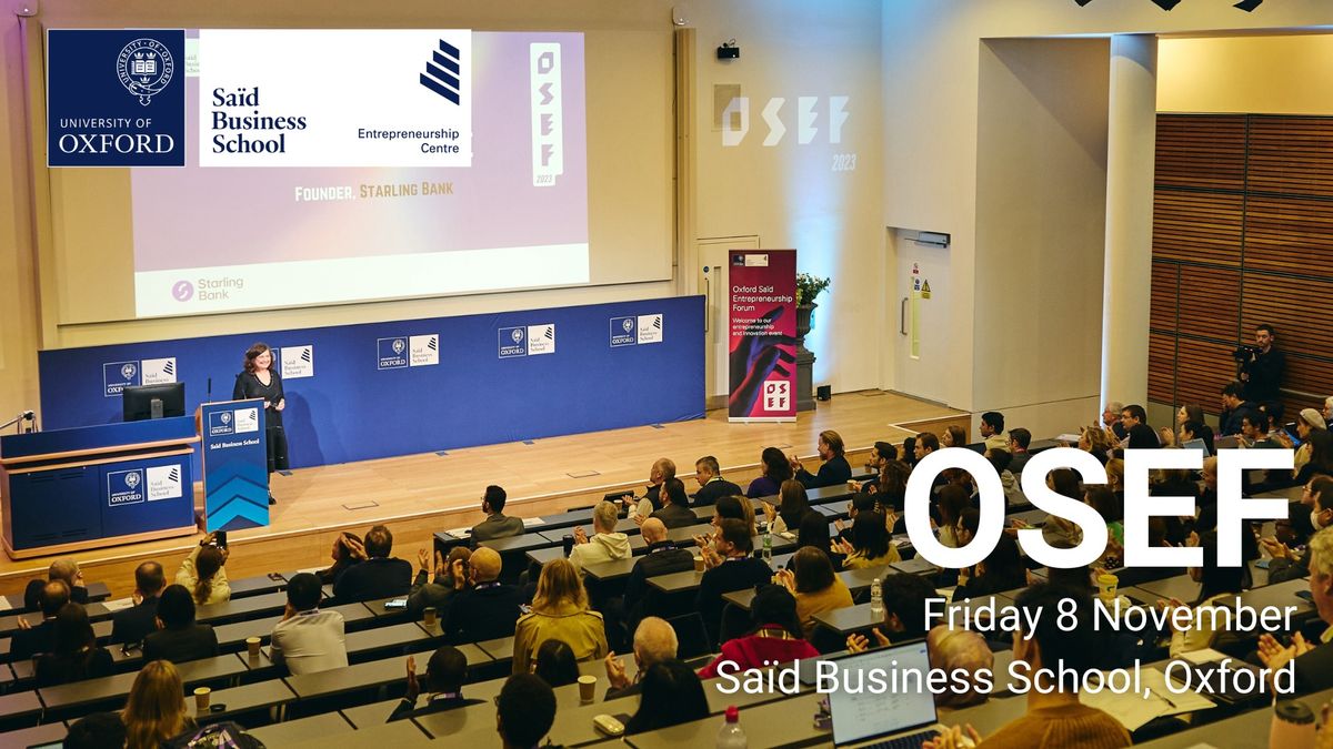 Oxford Sa\u00efd Entrepreneurship Forum